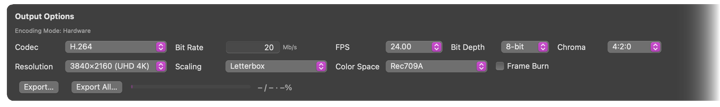 Output options V1.0